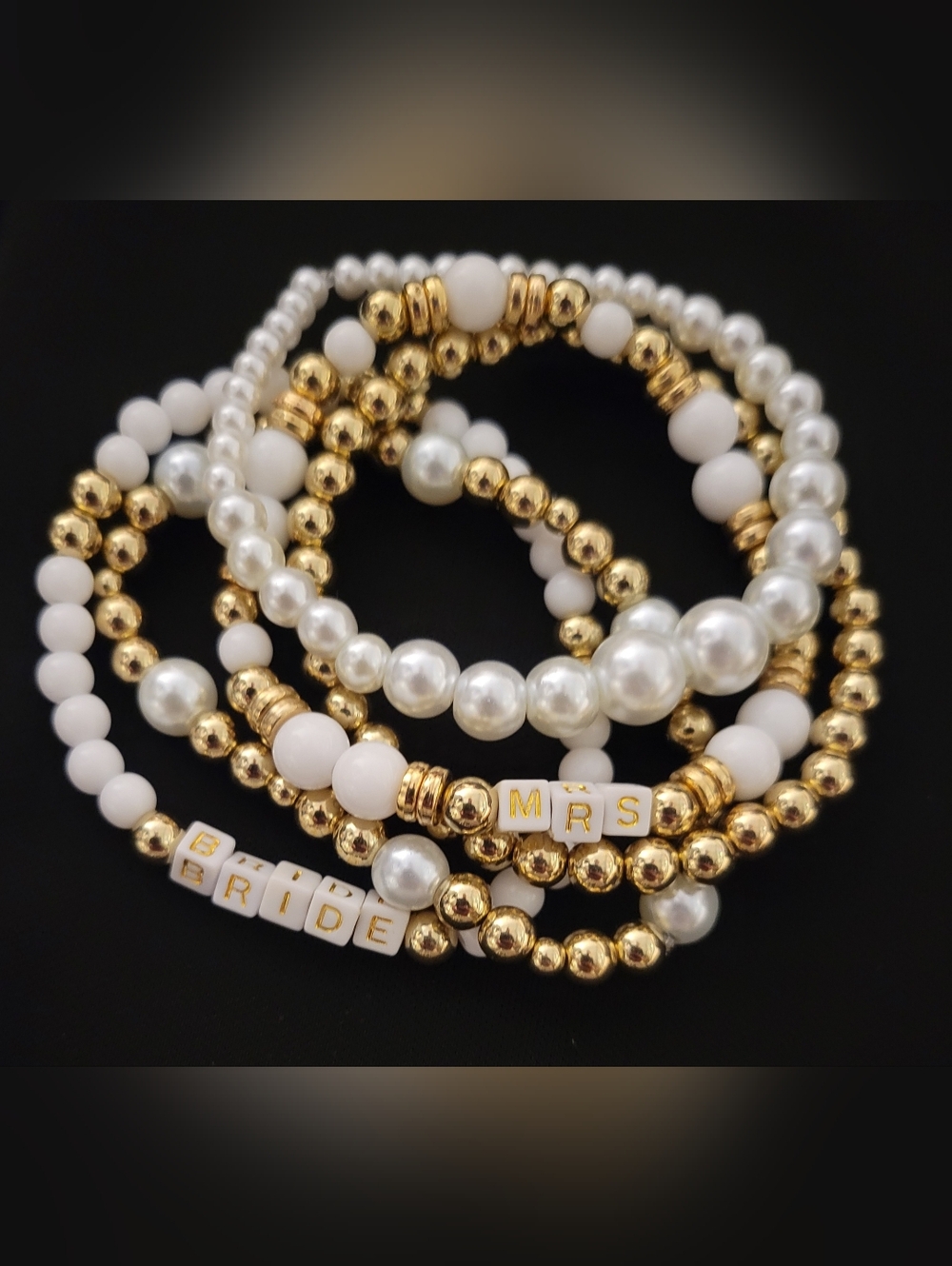 Hand Crafted Stretch Beaded Bracelet Set of 
5